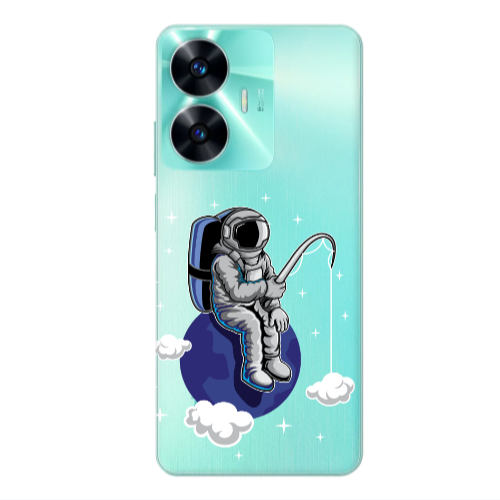 Realme C55 Fishing space Transparent Silicone TPU Θήκη