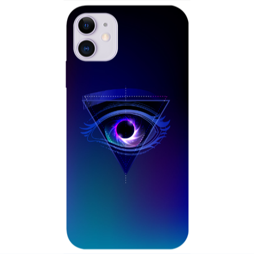 Apple iPhone 11  Triangular blue eye Transparent Silicone TPU Θήκη