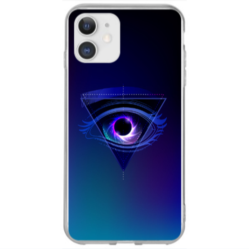 Apple iPhone 12 Triangular blue eye Transparent Silicone TPU Θήκη