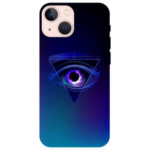 Apple iPhone 13 Triangular blue eye Transparent Silicone TPU Θήκη