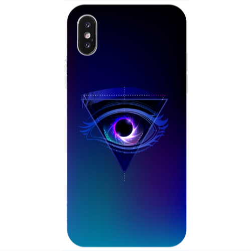 Apple iPhone X Triangular blue eye Transparent Silicone TPU Θήκη