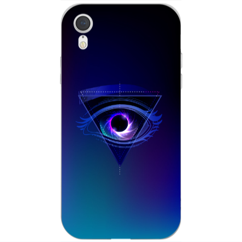 Apple iPhone Xr Triangular blue eye Transparent Silicone TPU Θήκη