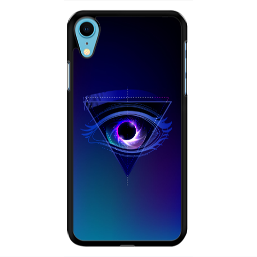 Apple iPhone Xr Triangular blue eye Black Glossy Θήκη