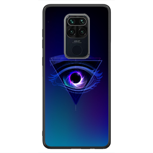 Xiaomi Redmi Note 9 Triangular blue eye Black Glossy Θήκη