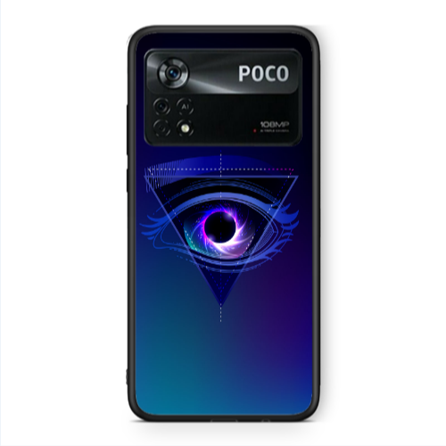 Xiaomi Poco X4 Pro Triangular blue eye Black Glossy Θήκη
