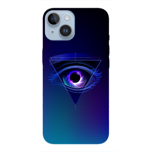 Apple iPhone 14  Triangular blue eye Transparent Silicone TPU Θήκη