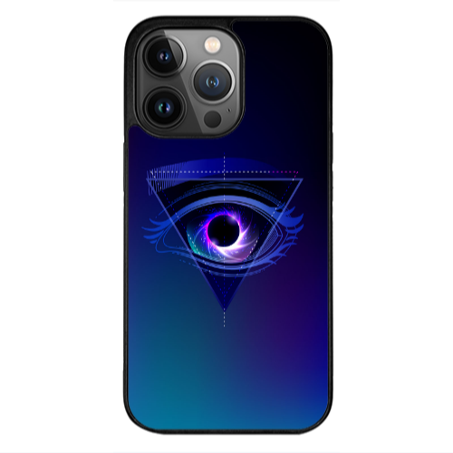 Apple iPhone 13 Pro Triangular blue eye Black Glossy Θήκη