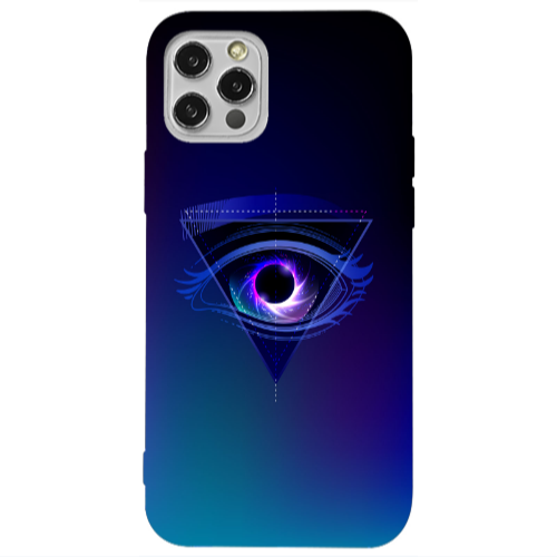 Apple iPhone 12 Pro Triangular blue eye Transparent Silicone TPU Θήκη