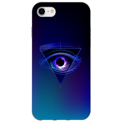 Apple iPhone 7 Triangular blue eye Transparent Silicone TPU Θήκη