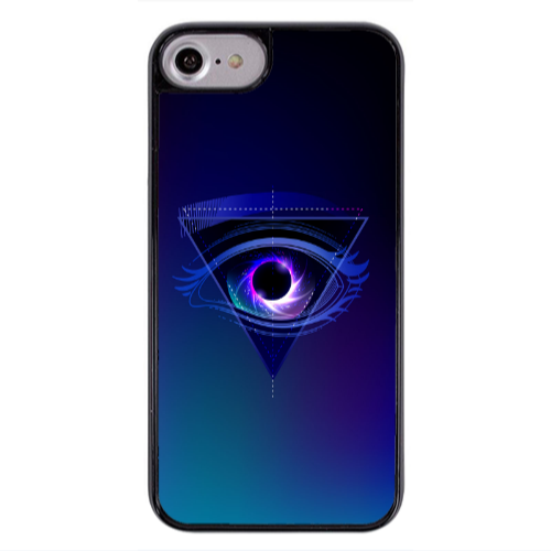 Apple iPhone 7 Triangular blue eye Black Glossy Θήκη