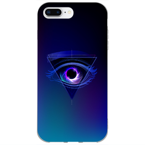 Apple iPhone 7 Plus Triangular blue eye Transparent Silicone TPU Θήκη