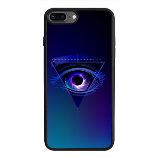 Apple iPhone 7 Plus Triangular blue eye Black Glossy Θήκη