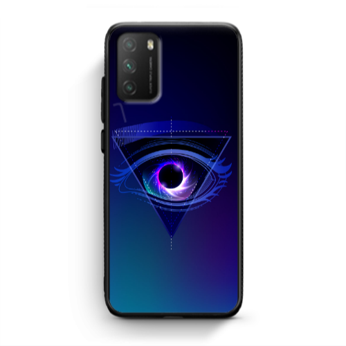 Xiaomi Poco M3 Triangular blue eye Black Glossy Θήκη