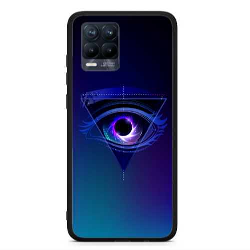 Realme 8  Triangular blue eye Black Glossy Θήκη