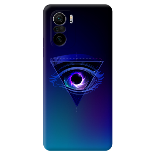 Xiaomi Poco F3 Triangular blue eye Transparent Silicone TPU Θήκη