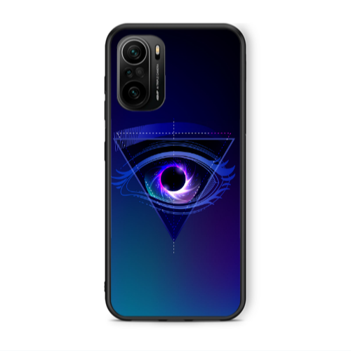 Xiaomi Poco F3 Triangular blue eye Black Glossy Θήκη