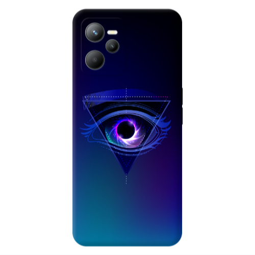 Realme C35 Triangular blue eye Transparent Silicone TPU Θήκη