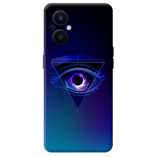 Oppo Reno 7 Lite Triangular blue eye Transparent Silicone TPU Θήκη