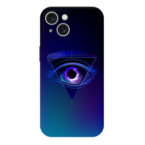 Apple iPhone 15 Plus Triangular blue eye Transparent Silicone TPU Θήκη