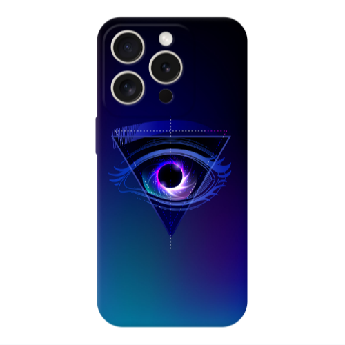 Apple iPhone 15 Pro Triangular blue eye Transparent Silicone TPU Θήκη