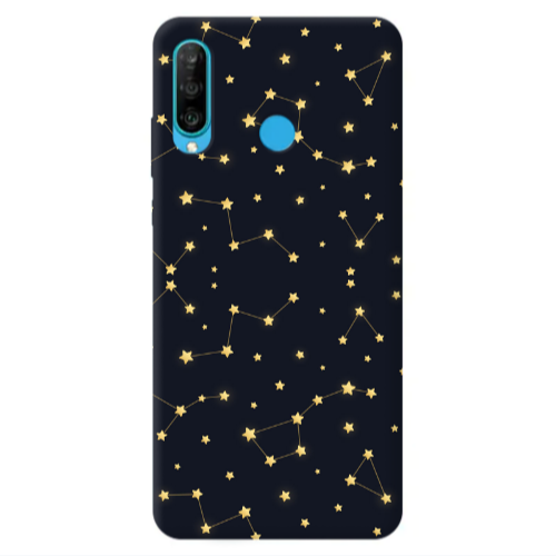 Huawei P30 Lite Kite Stars Transparent Silicone TPU Θήκη