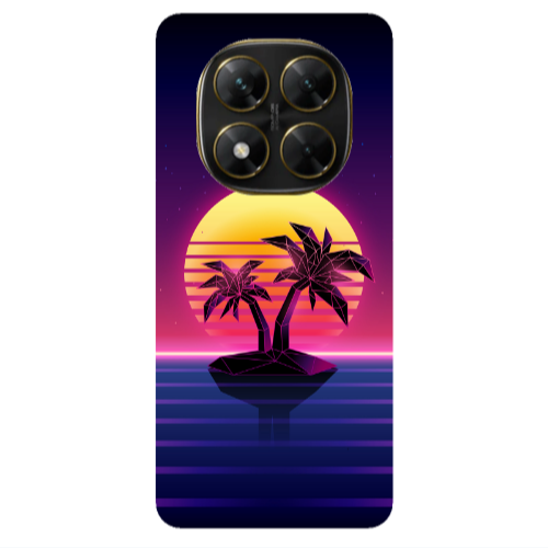 Xiaomi Poco X7 Moon and Palmie Transparent Silicone TPU Θήκη