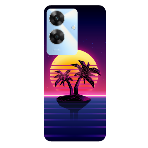 Realme Note 60 Moon and Palmie Transparent Silicone TPU Θήκη