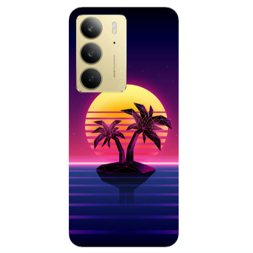 Realme C 75 Moon and Palmie Transparent Silicone TPU Θήκη
