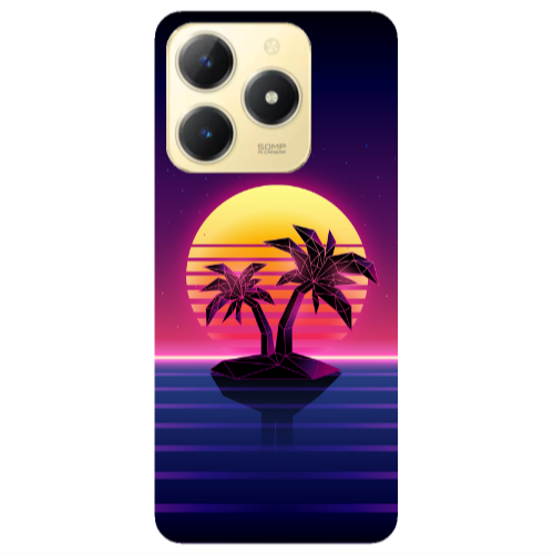 Realme C61 Moon and Palmie Transparent Silicone TPU Θήκη