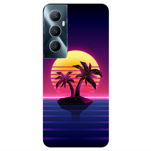 Realme C65 Moon and Palmie Transparent Silicone TPU Θήκη