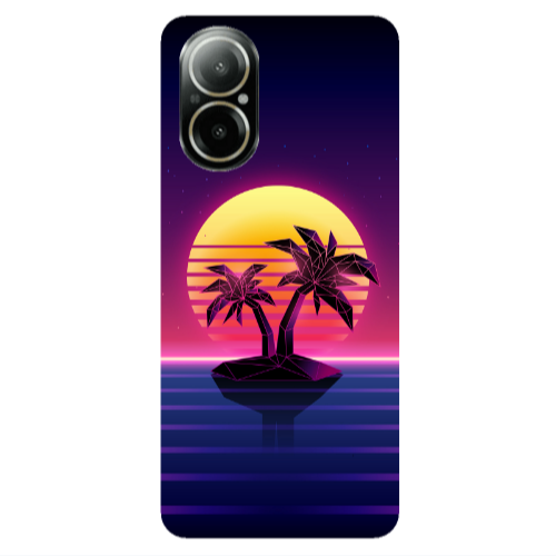 Realme C67 Moon and Palmie Transparent Silicone TPU Θήκη