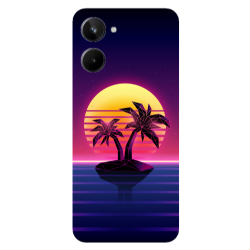 Realme 10 Moon and Palmie Transparent Silicone TPU Θήκη