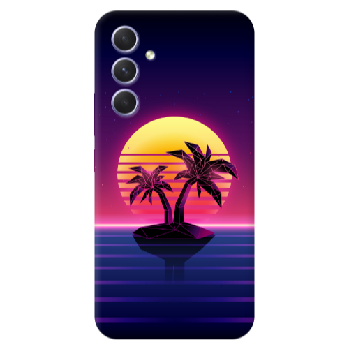 Samsung A56 Moon and Palmie Transparent Silicone TPU Θήκη