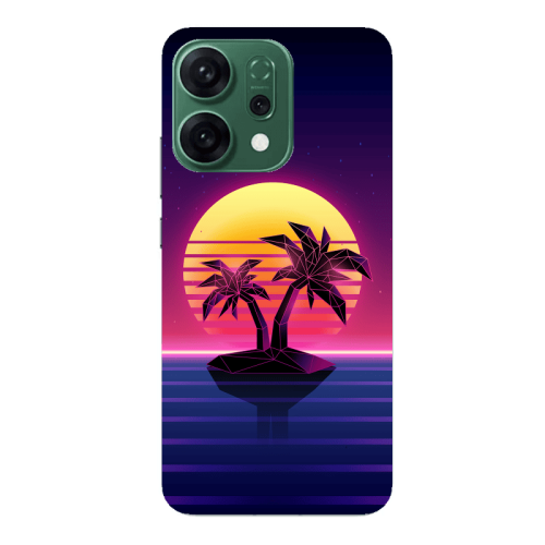 Oppo RENO 14 Moon and Palmie Transparent Silicone TPU Θήκη