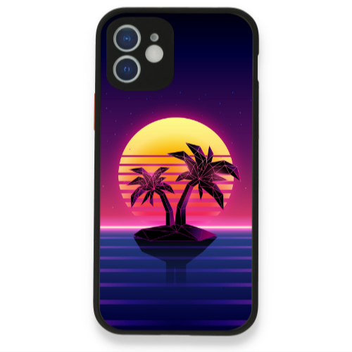 Apple iPhone 12 Moon and Palmie Black Glossy Θήκη