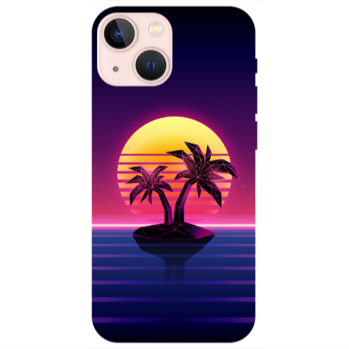 Apple iPhone 13 Moon and Palmie Transparent Silicone TPU Θήκη