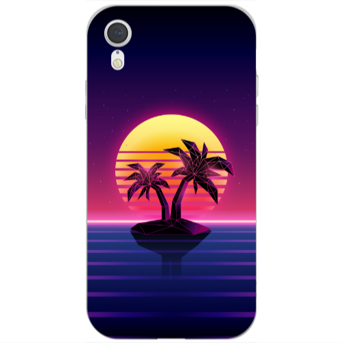 Apple iPhone Xr Moon and Palmie Transparent Silicone TPU Θήκη