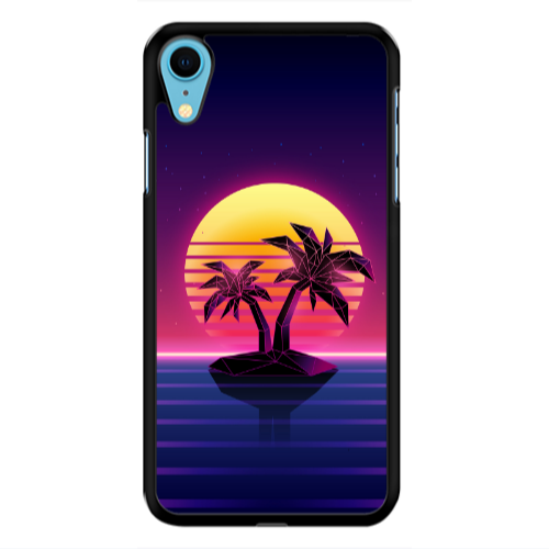 Apple iPhone Xr Moon and Palmie Black Glossy Θήκη