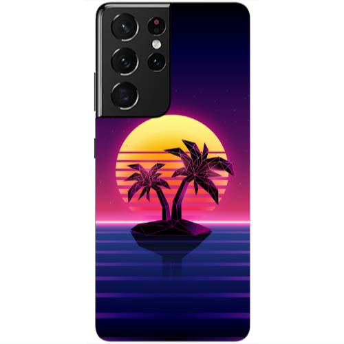 Samsung S21 Ultra Moon and Palmie Transparent Silicone TPU Θήκη