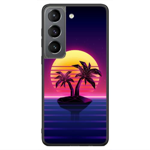 Samsung S21 Ultra Moon and Palmie Black Glossy Θήκη