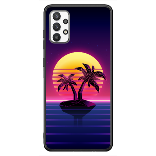 Samsung A13 4G Moon and Palmie Black Glossy Θήκη
