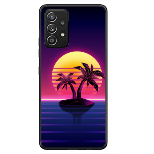 Samsung A33 Moon and Palmie Black Glossy Θήκη