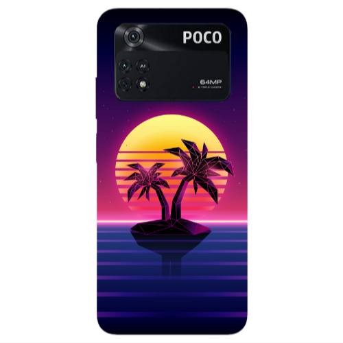 Xiaomi Poco M4 Pro 4G Moon and Palmie Transparent Silicone TPU Θήκη