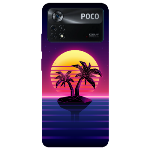 Xiaomi Poco X4 Pro Moon and Palmie Transparent Silicone TPU Θήκη
