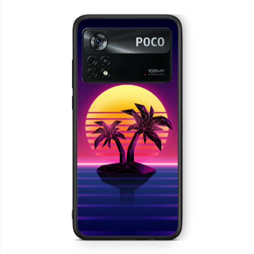 Xiaomi Poco X4 Pro Moon and Palmie Black Glossy Θήκη
