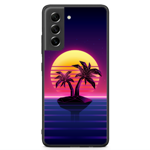 Samsung S21 FE Moon and Palmie Black Glossy Θήκη