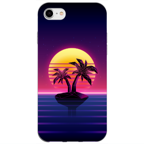 Apple iPhone 7 Moon and Palmie Transparent Silicone TPU Θήκη