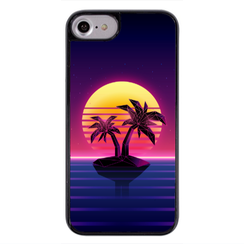 Apple iPhone 7 Moon and Palmie Black Glossy Θήκη