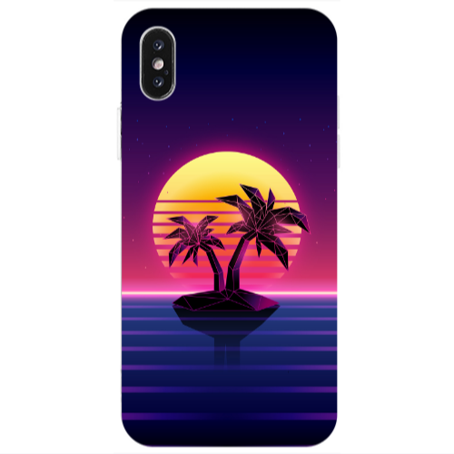 Apple iPhone Xs Moon and Palmie Transparent Silicone TPU Θήκη