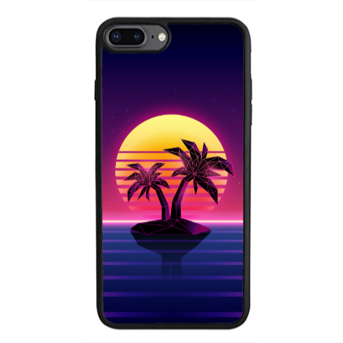 Apple iPhone 7 Plus Moon and Palmie Black Glossy Θήκη